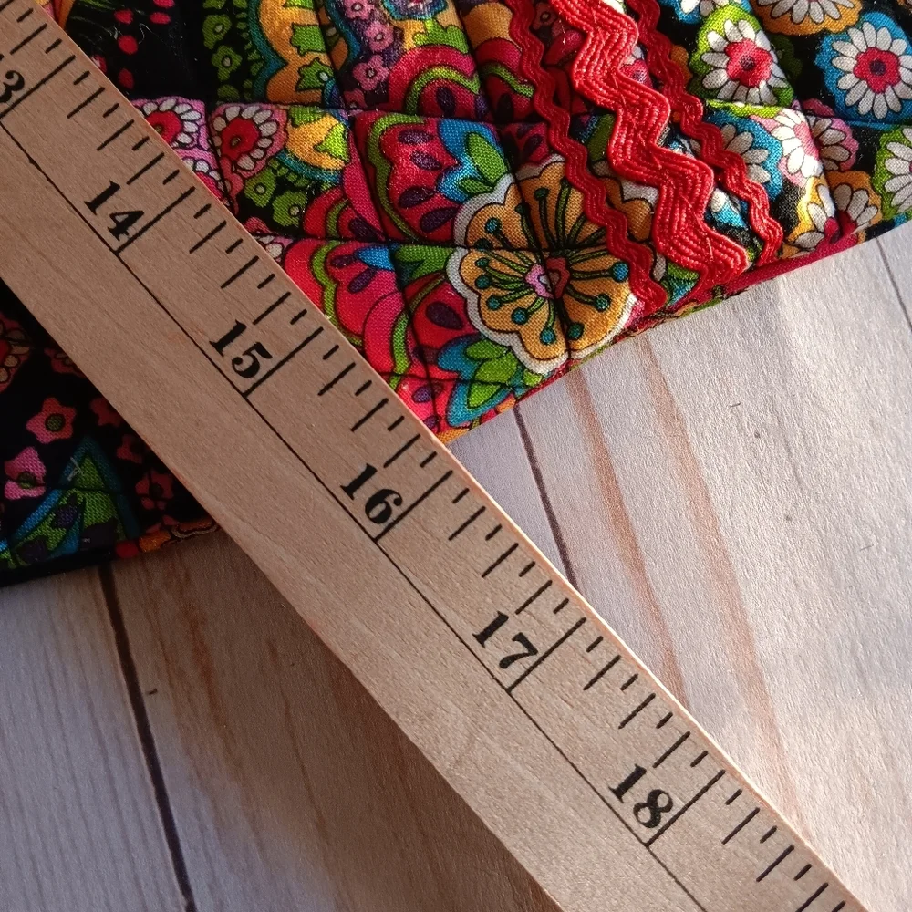 Vera Bradley Christmas Stocking Quilted Whimsical Dark Floral - Picture 4 of 6